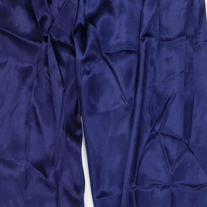 Preworn Womens Blue Solid  Capri Pyjama Pants Size 10