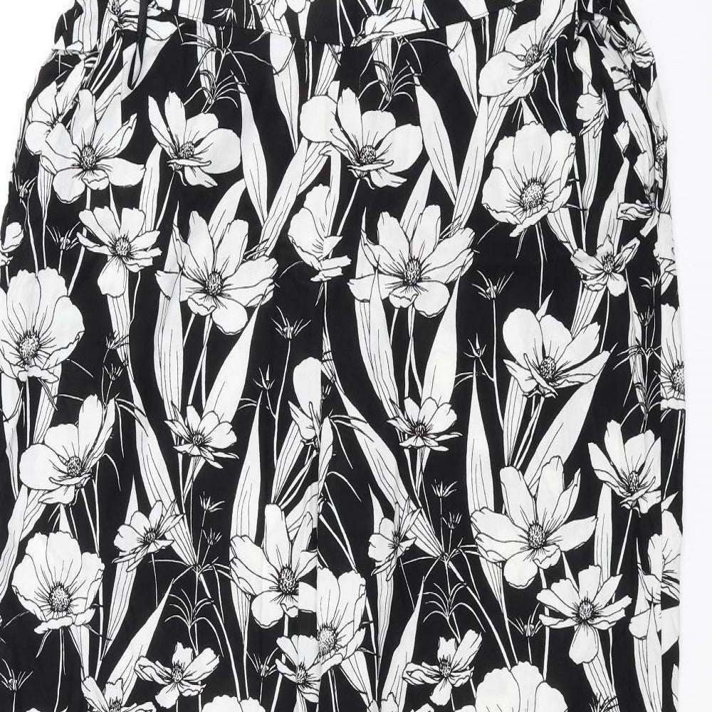 F&F Womens Black Floral  Trousers  Size 18 L26 in