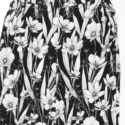 F&F Womens Black Floral  Trousers  Size 18 L26 in