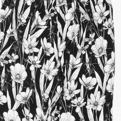 F&F Womens Black Floral  Trousers  Size 18 L26 in