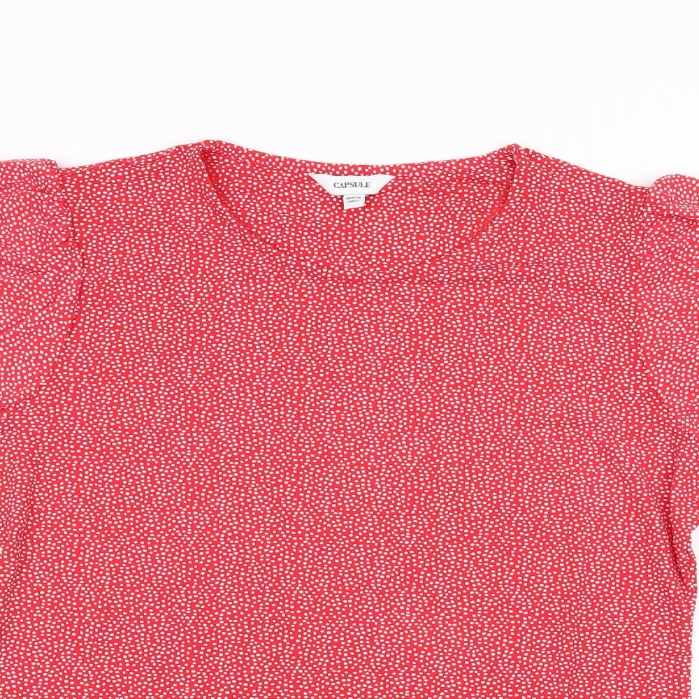 Capsule  Womens Red Polka Dot  Basic T-Shirt Size 16