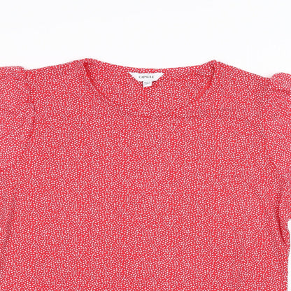 Capsule  Womens Red Polka Dot  Basic T-Shirt Size 16