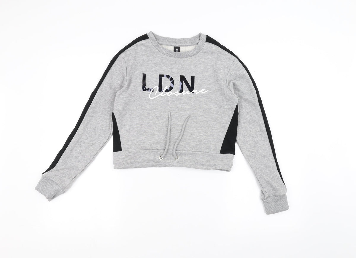 closure Boys Grey   Pullover Jumper Size 12-13 Years