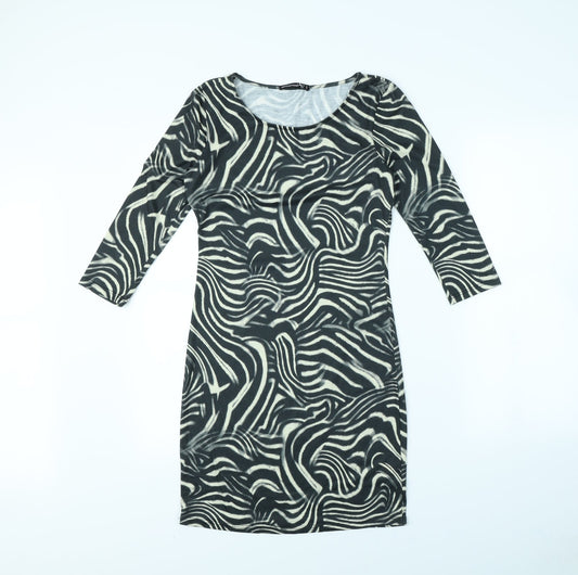 Atmosphere Womens Black Geometric  Mini  Size 10