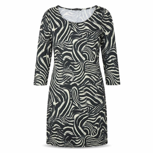 Front view of Atmosphere women’s black geometric mini, size UK 10