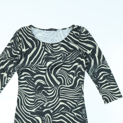 Atmosphere Womens Black Geometric  Mini  Size 10