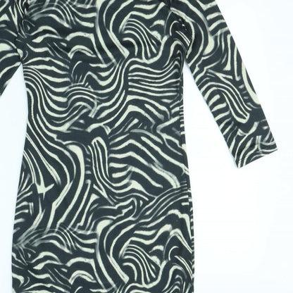 Atmosphere Womens Black Geometric  Mini  Size 10