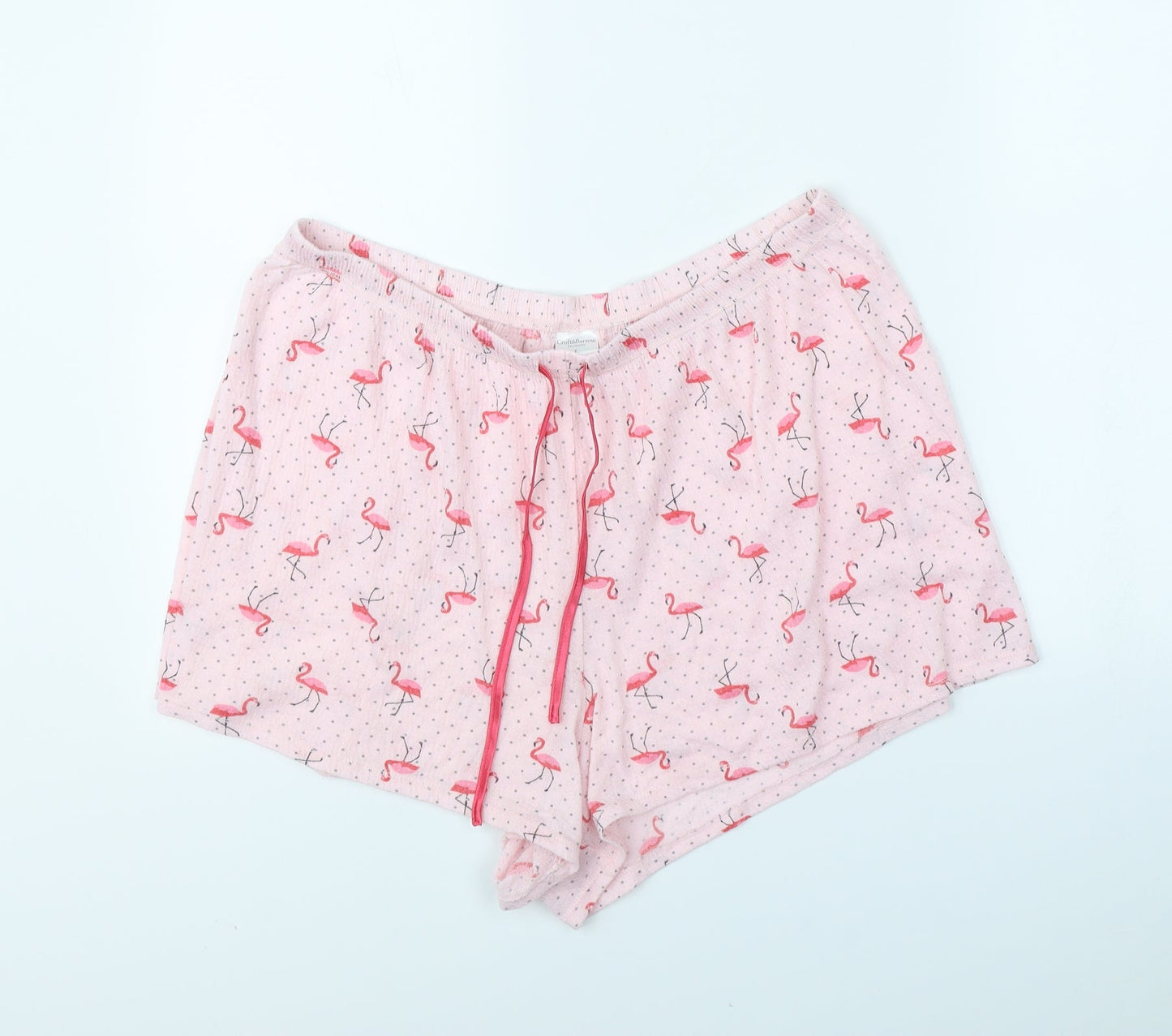 Croft & Barrow Womens Pink Animal Print  Bermuda Shorts Size L - Flamingo
