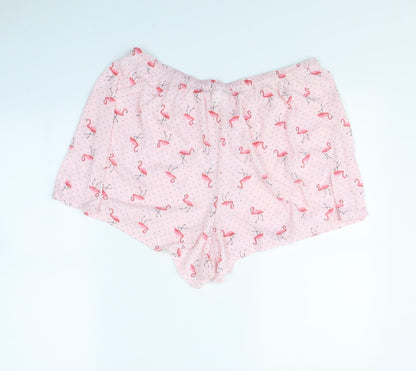 Croft & Barrow Womens Pink Animal Print  Bermuda Shorts Size L - Flamingo