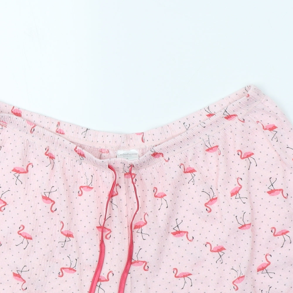 Croft & Barrow Womens Pink Animal Print  Bermuda Shorts Size L - Flamingo