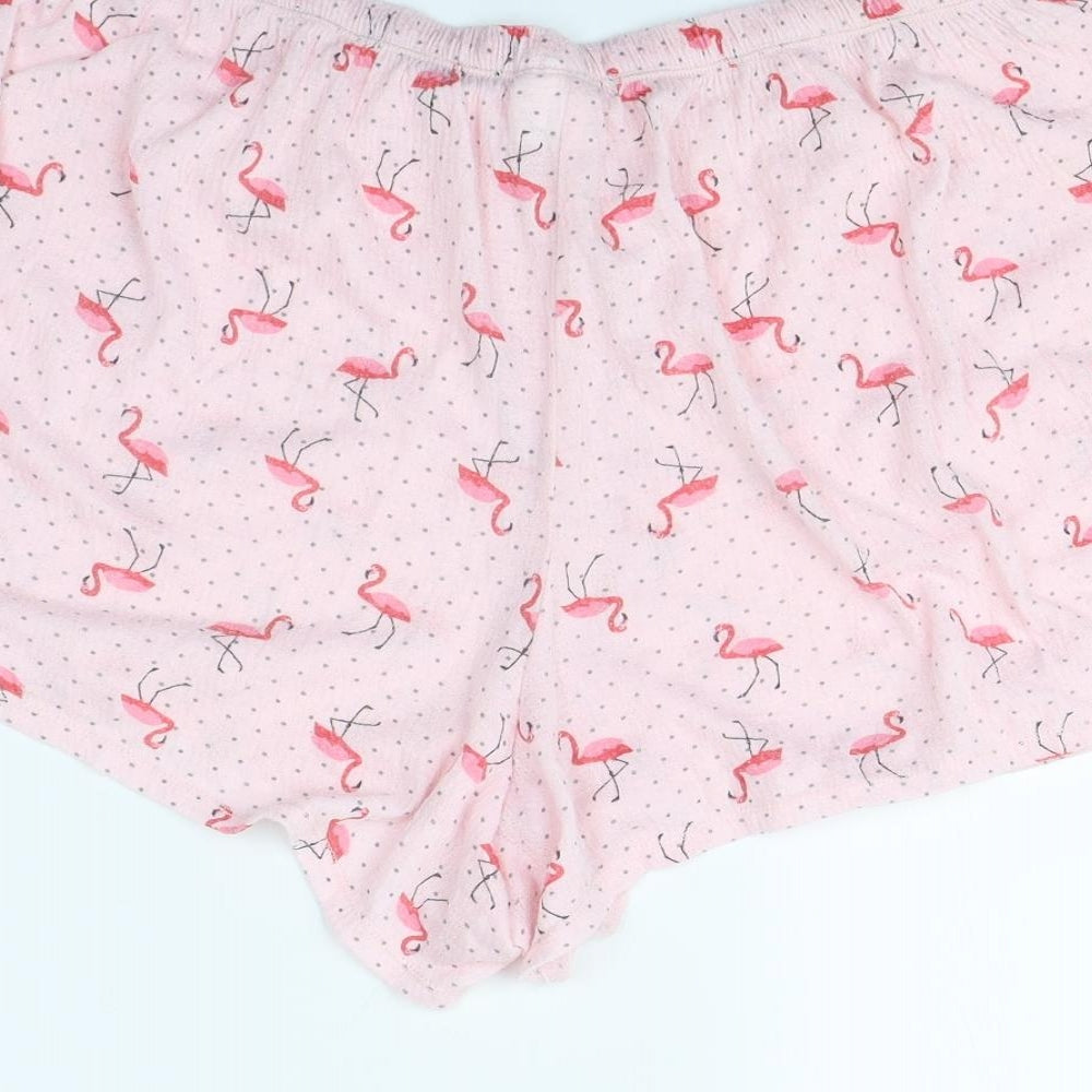 Croft & Barrow Womens Pink Animal Print  Bermuda Shorts Size L - Flamingo