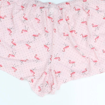 Croft & Barrow Womens Pink Animal Print  Bermuda Shorts Size L - Flamingo