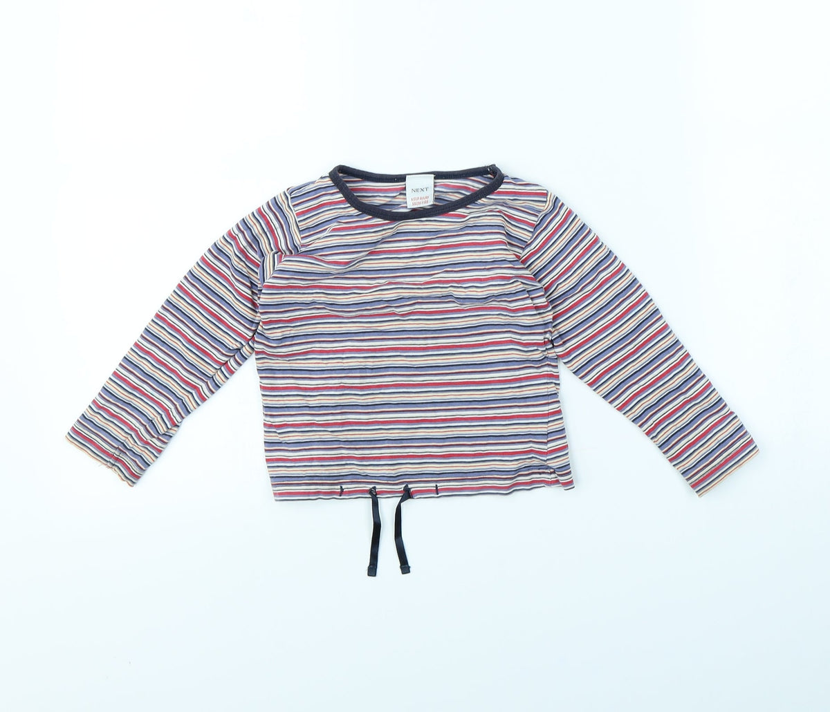 Next Girls Blue Striped  Basic T-Shirt Size 4 Years