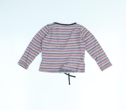 Next Girls Blue Striped  Basic T-Shirt Size 4 Years