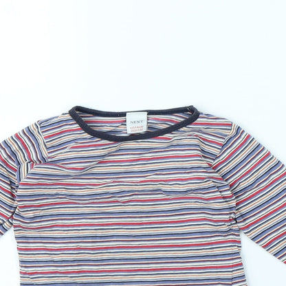 Next Girls Blue Striped  Basic T-Shirt Size 4 Years