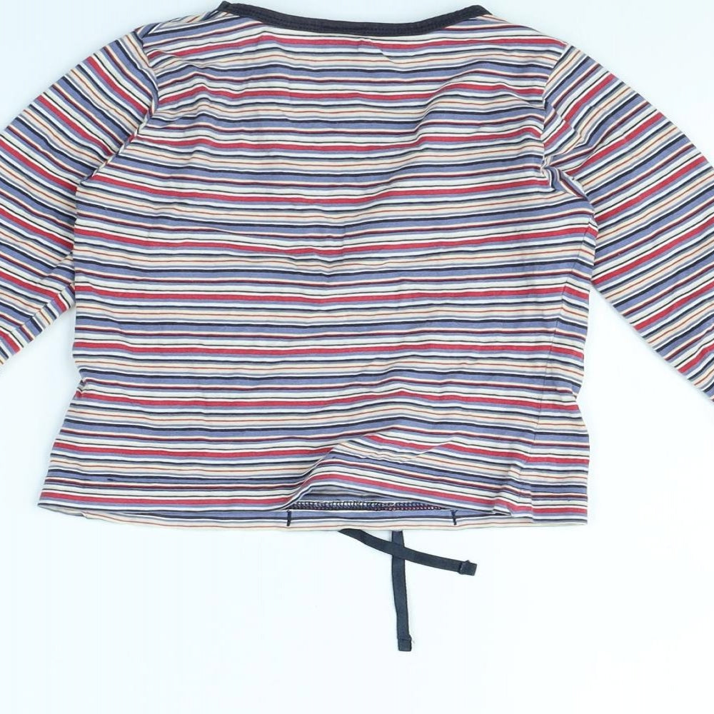 Next Girls Blue Striped  Basic T-Shirt Size 4 Years