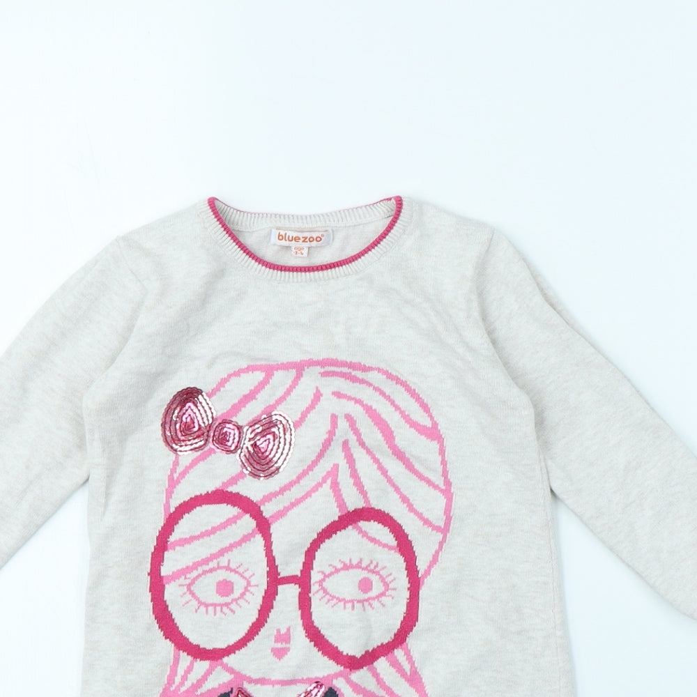 Blue Zoo Girls Beige   Jumper Dress  Size 3 Years