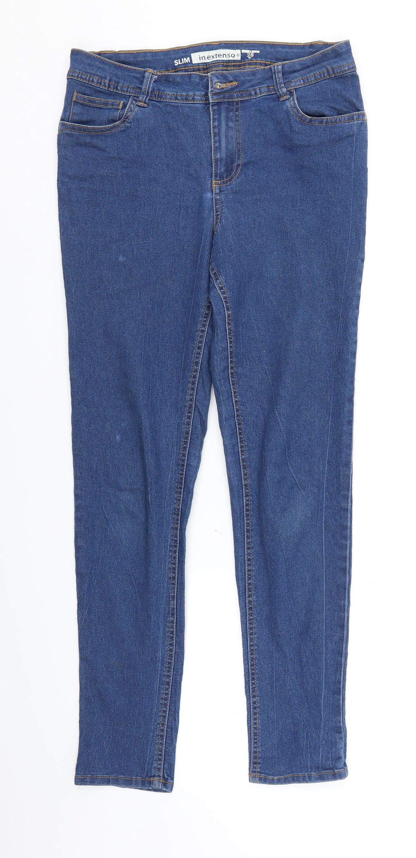 Womens UK Size 28 in In Extenso Regular Fit Straight Blue Jeans