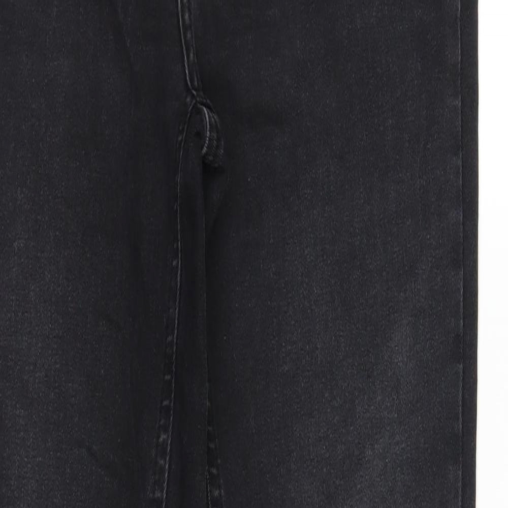 Womens UK Size M Pieces Regular Fit Straight Black Jeans
