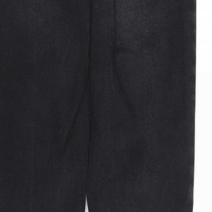 Womens UK Size M Pieces Regular Fit Straight Black Jeans