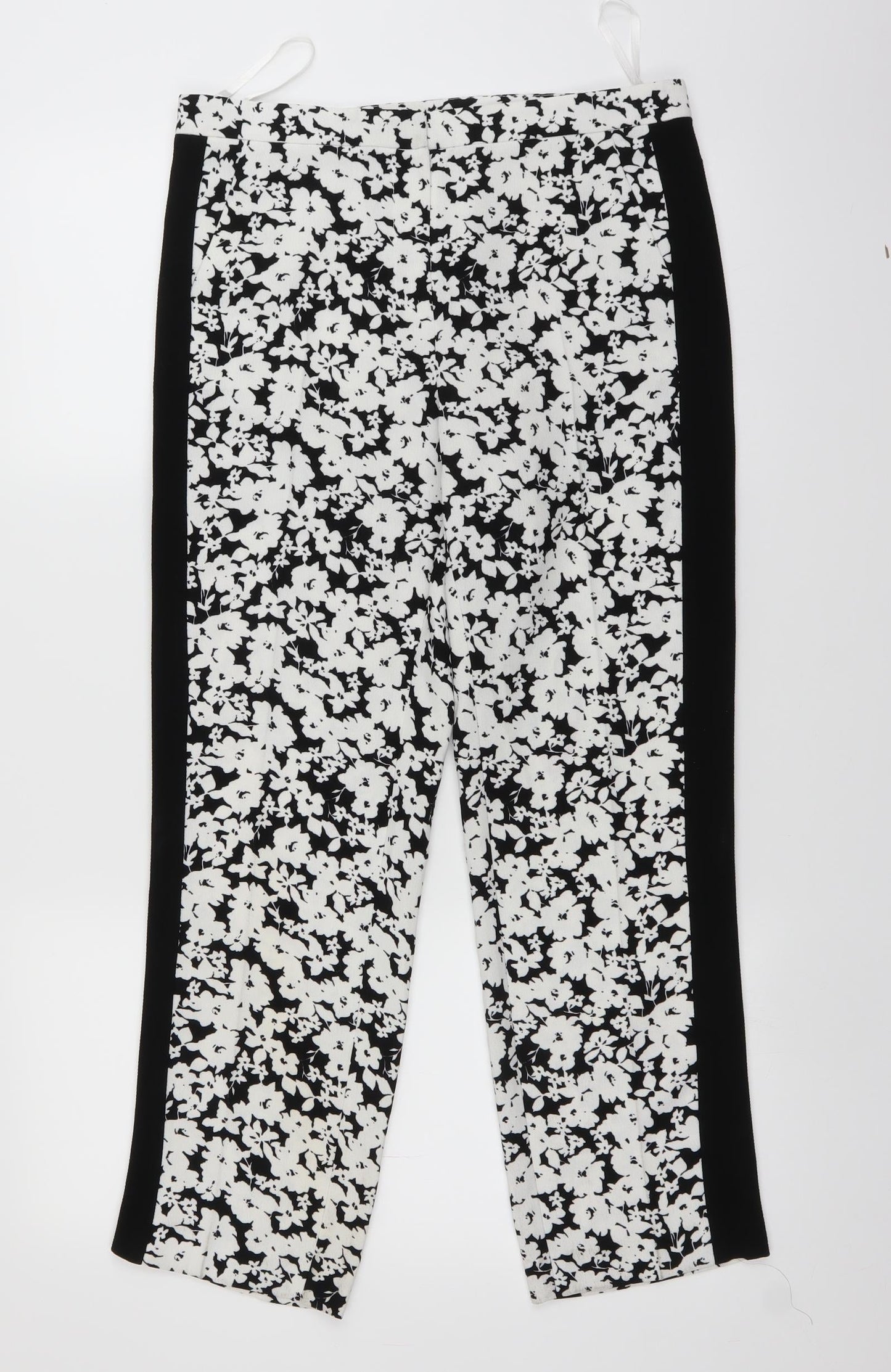 Reggie Design Womens White Floral  Trousers  Size 30 in L26 in