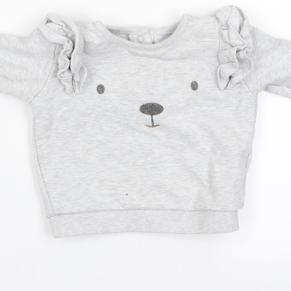 Marks & Spencer Girls Grey   Basic T-Shirt Size 3-6 Months