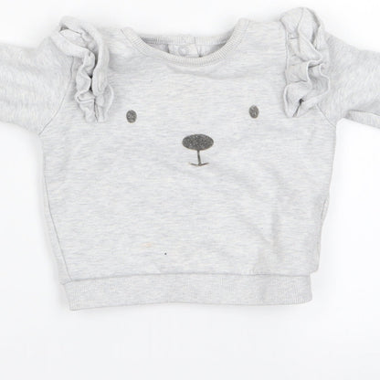Marks & Spencer Girls Grey   Basic T-Shirt Size 3-6 Months