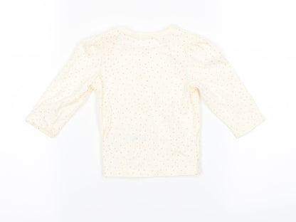 diney Girls Beige   Basic T-Shirt Size 3-6 Months