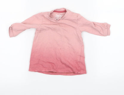 FRED AND FLO Girls Pink   Pullover Jumper Size 3-6 Months