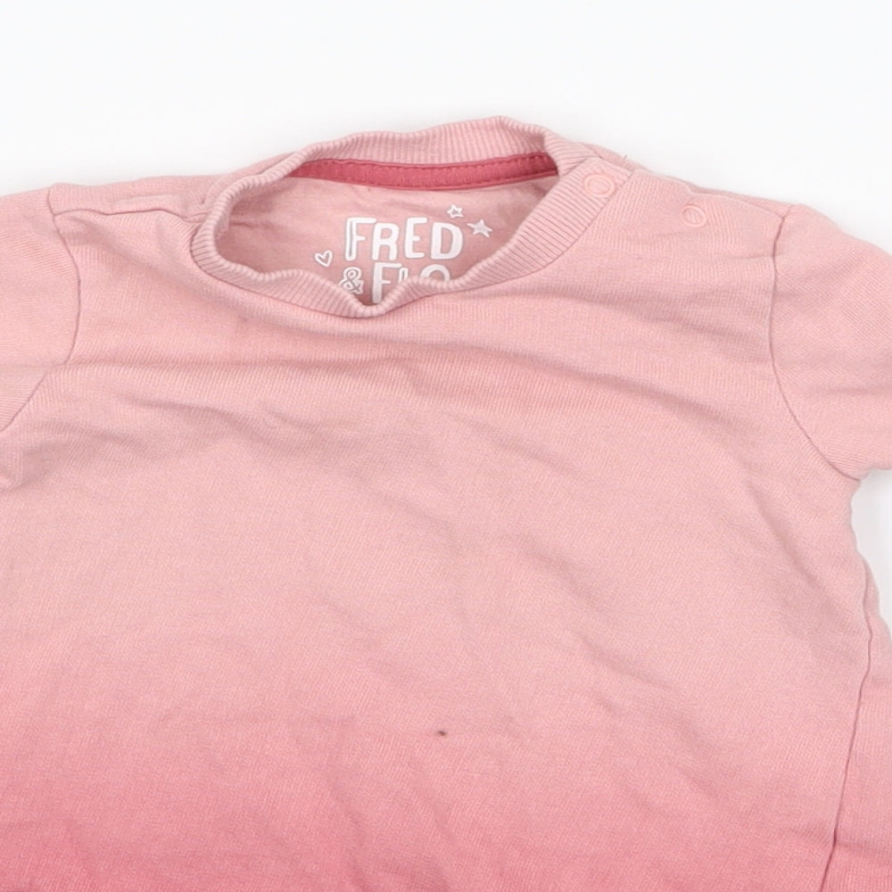FRED AND FLO Girls Pink   Pullover Jumper Size 3-6 Months