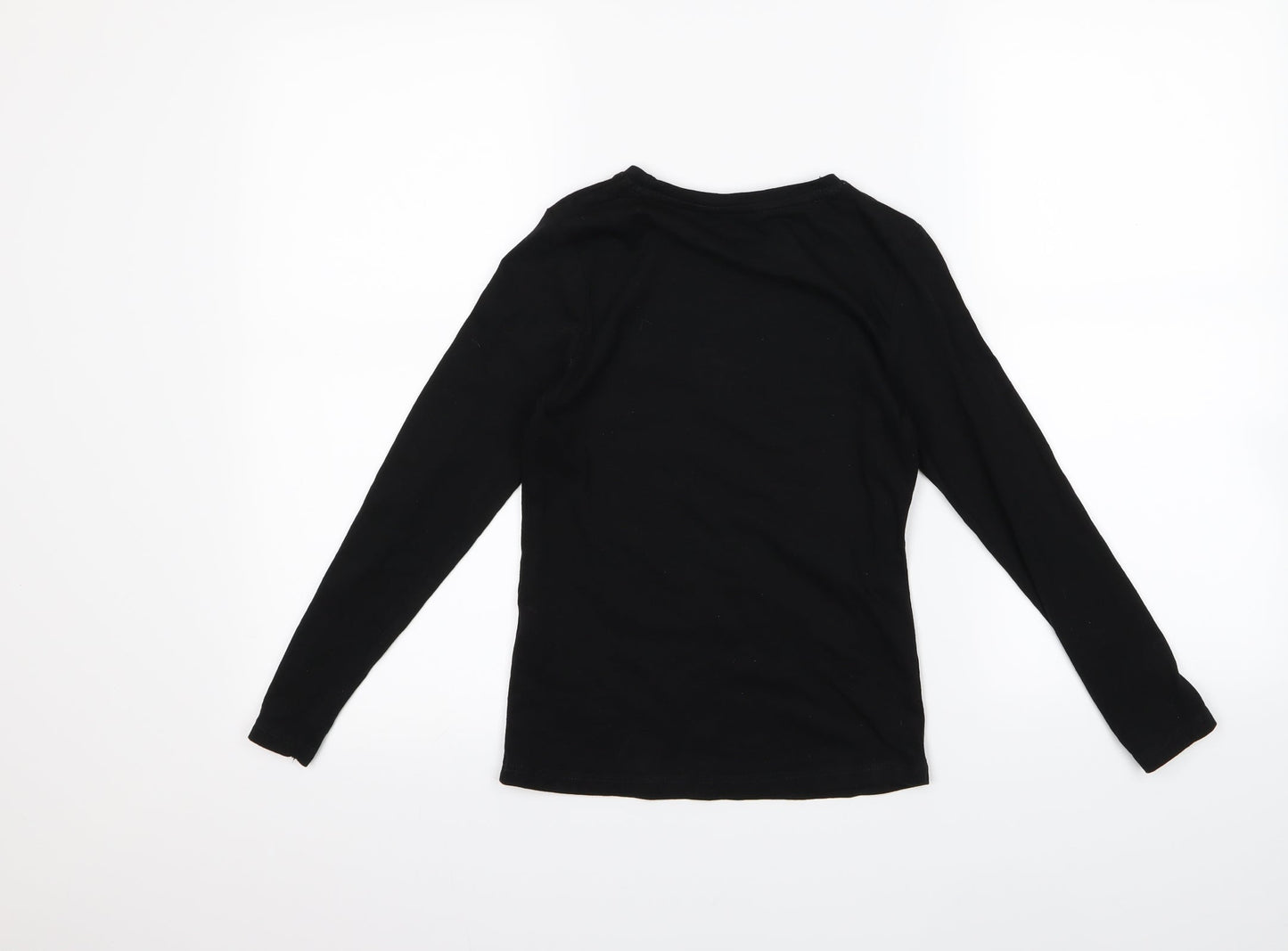 pep co Girls Black   Basic T-Shirt Size 8 Years  - good vibes