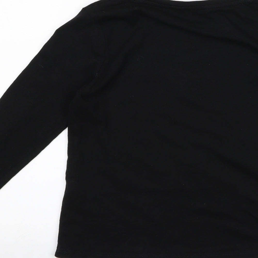 pep co Girls Black   Basic T-Shirt Size 8 Years  - good vibes