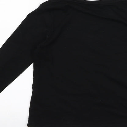 pep co Girls Black   Basic T-Shirt Size 8 Years  - good vibes