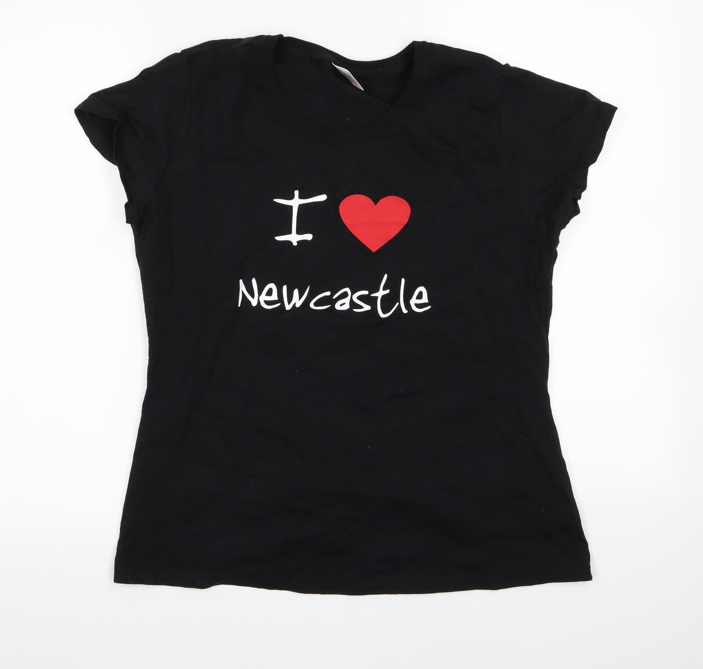Womens UK Size XL Fruit of the Loom Black Basic T-Shirt