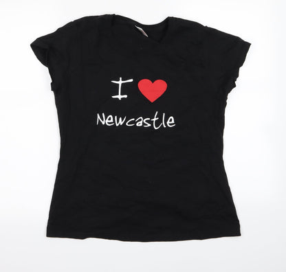 Womens UK Size XL Fruit of the Loom Black Basic T-Shirt