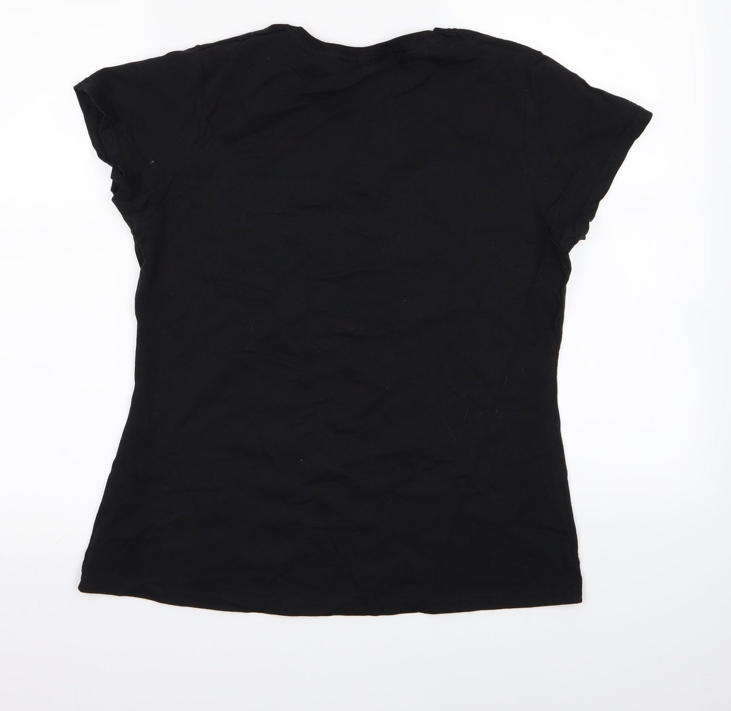 Womens UK Size XL Fruit of the Loom Black Basic T-Shirt