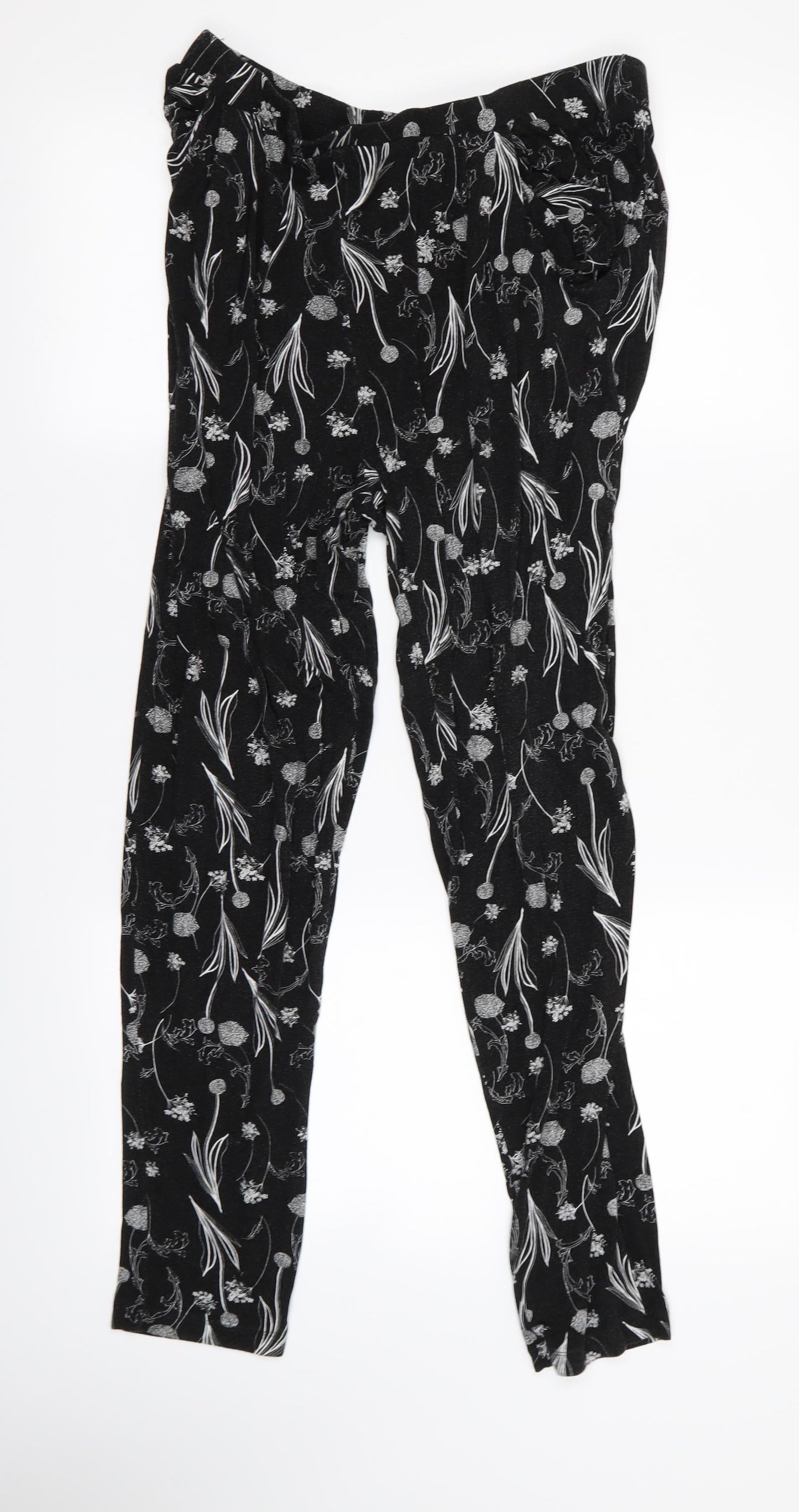 Womens UK Size 14 Preworn Extra-Slim Fit Jogger Black Trousers