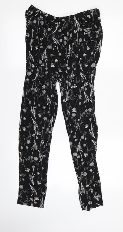 Womens UK Size 14 Preworn Extra-Slim Fit Jogger Black Trousers