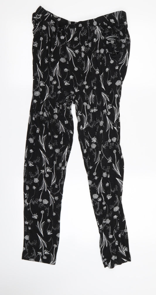 Womens UK Size 14 Preworn Extra-Slim Fit Jogger Black Trousers