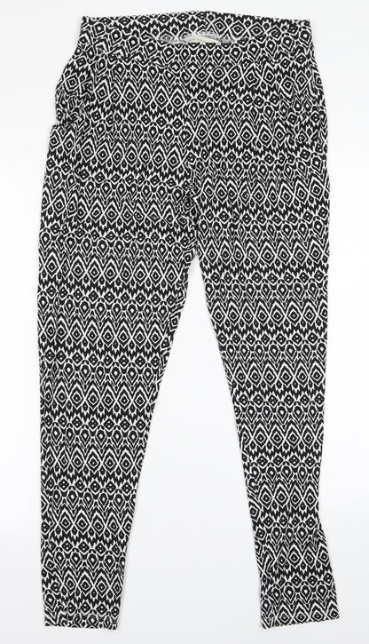 F&F Womens White Animal Print  Jegging Trousers Size 12 L25 in