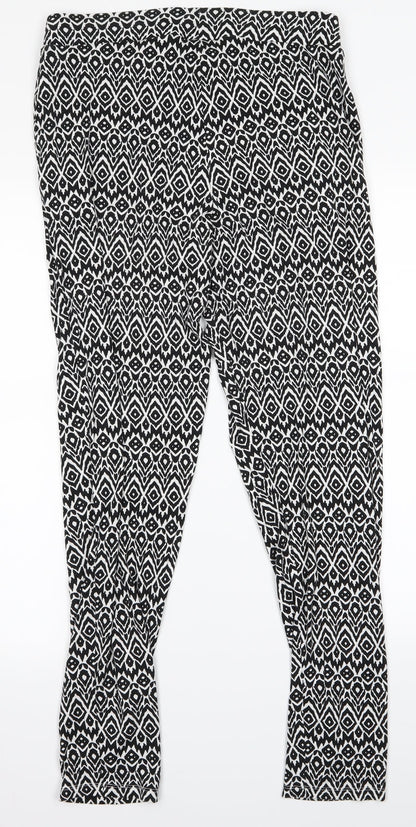 F&F Womens White Animal Print  Jegging Trousers Size 12 L25 in