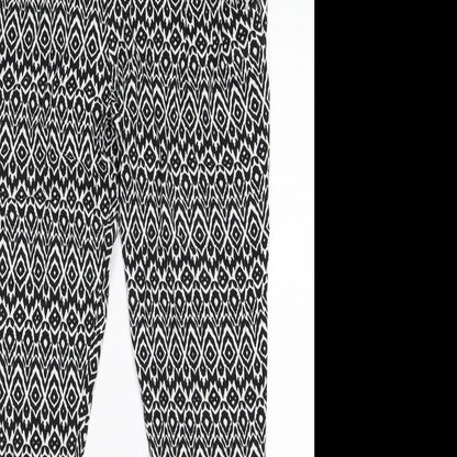 F&F Womens White Animal Print  Jegging Trousers Size 12 L25 in