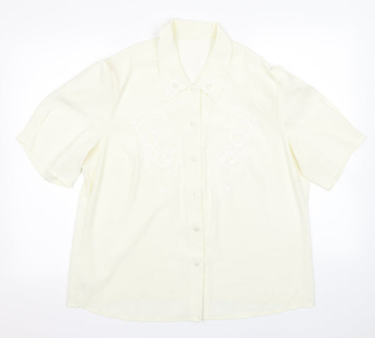 Womens UK Size 18 Preworn Beige Basic Blouse