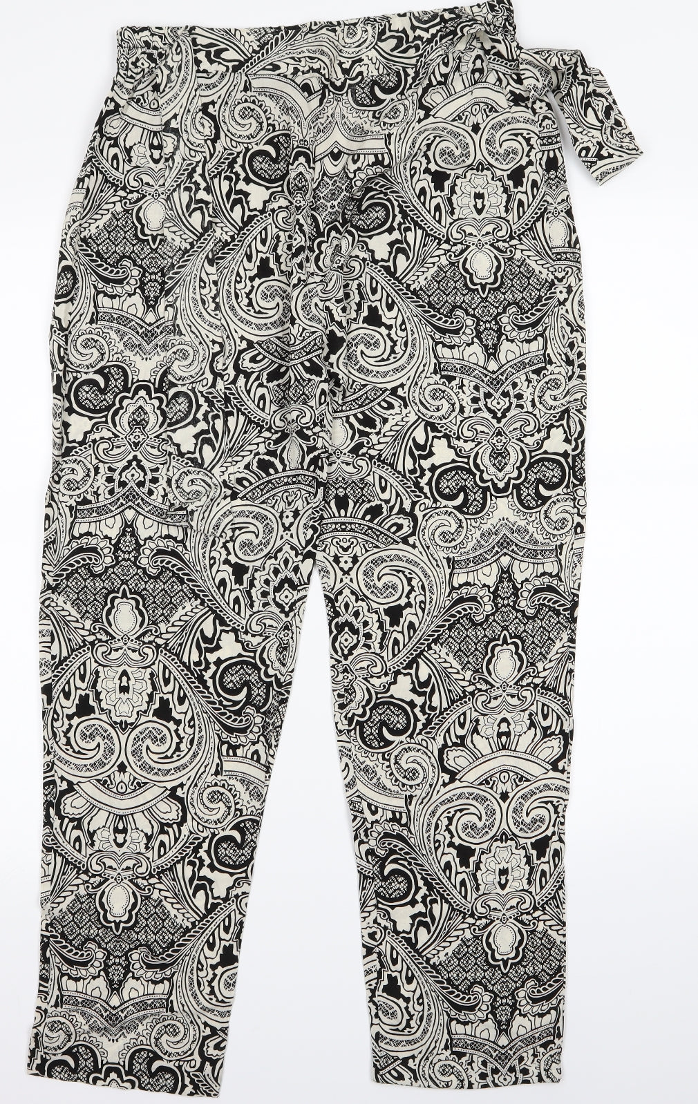 Veronica  Womens White Paisley  Trousers  Size XL L21 in