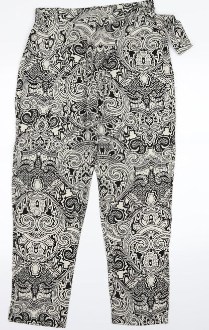 Veronica  Womens White Paisley  Trousers  Size XL L21 in