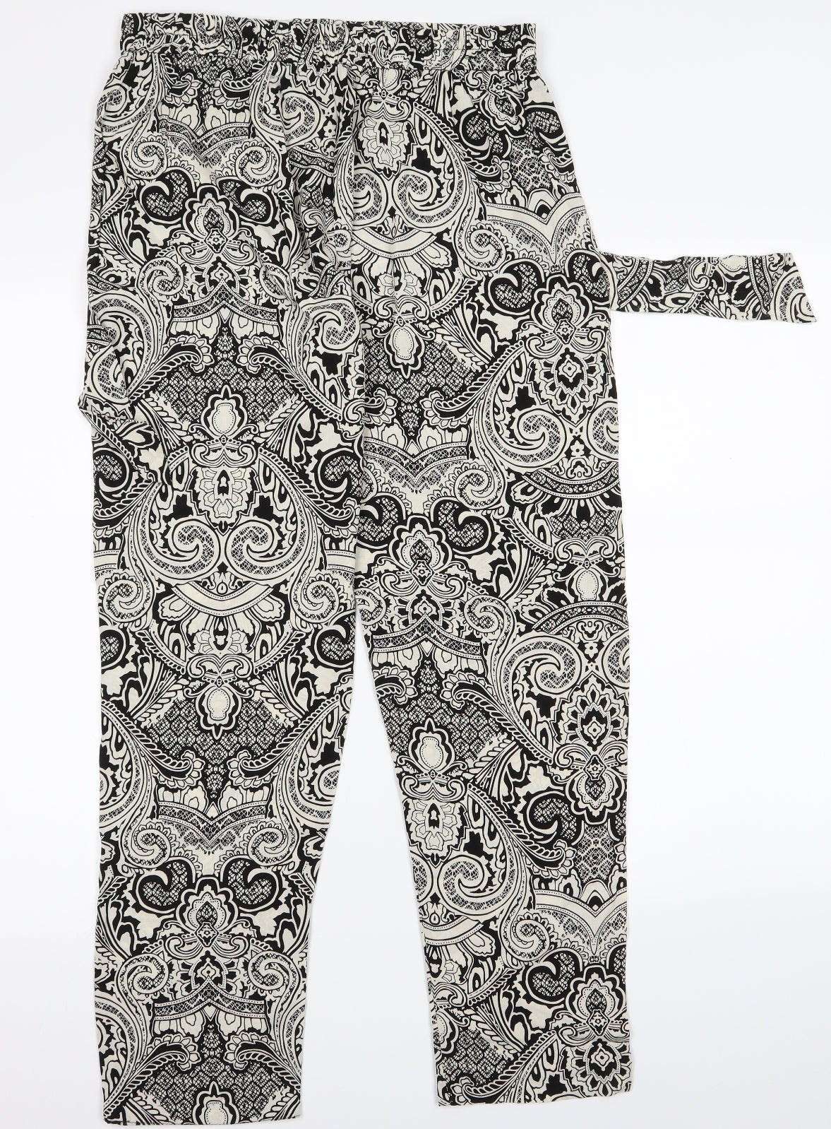 Veronica  Womens White Paisley  Trousers  Size XL L21 in