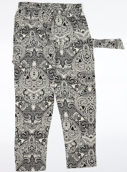 Veronica  Womens White Paisley  Trousers  Size XL L21 in