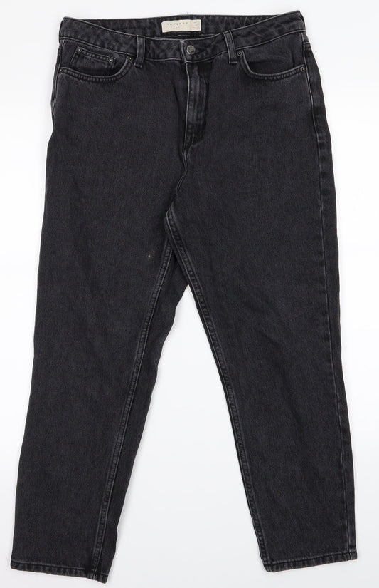 Topshop Womens Grey   Tapered Jeans Size 10 L20.5 in