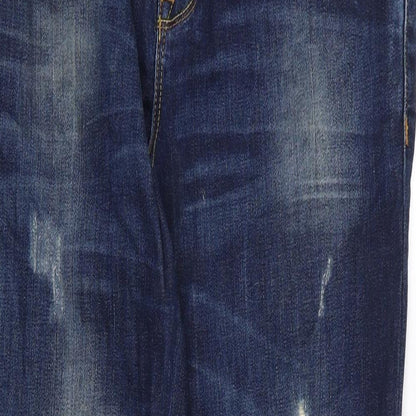 Womens UK Size 32 Preworn Blue Bootcut Jeans