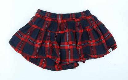 NEXT Girls Red Plaid  Mom Shorts Size 7 Years
